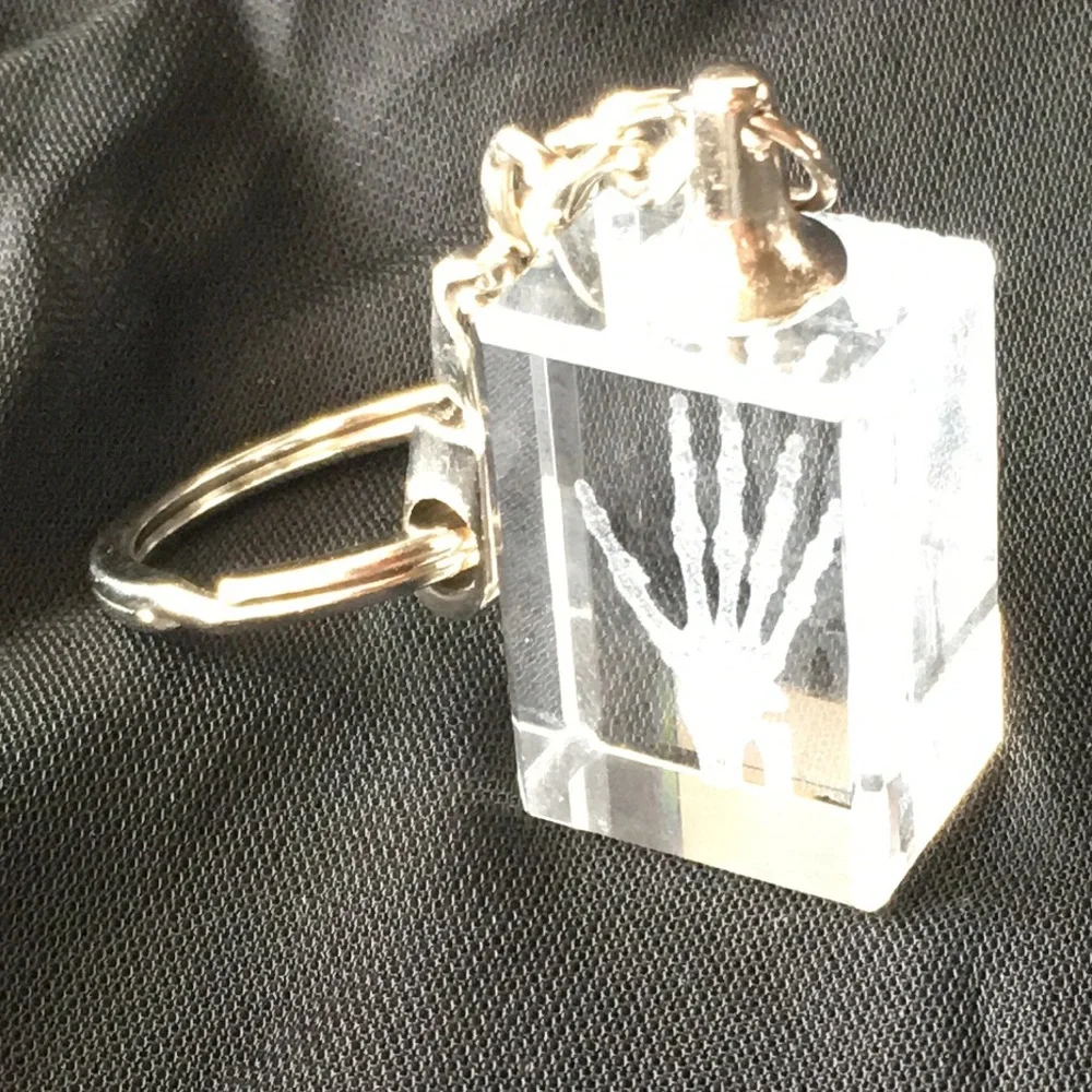 3D Crystal Hand Joint Structure Keychain with Protective Case